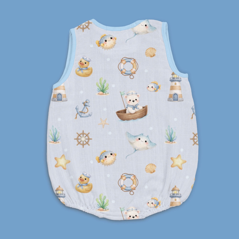 Bamboo Muslin Romper - Ocean Pals