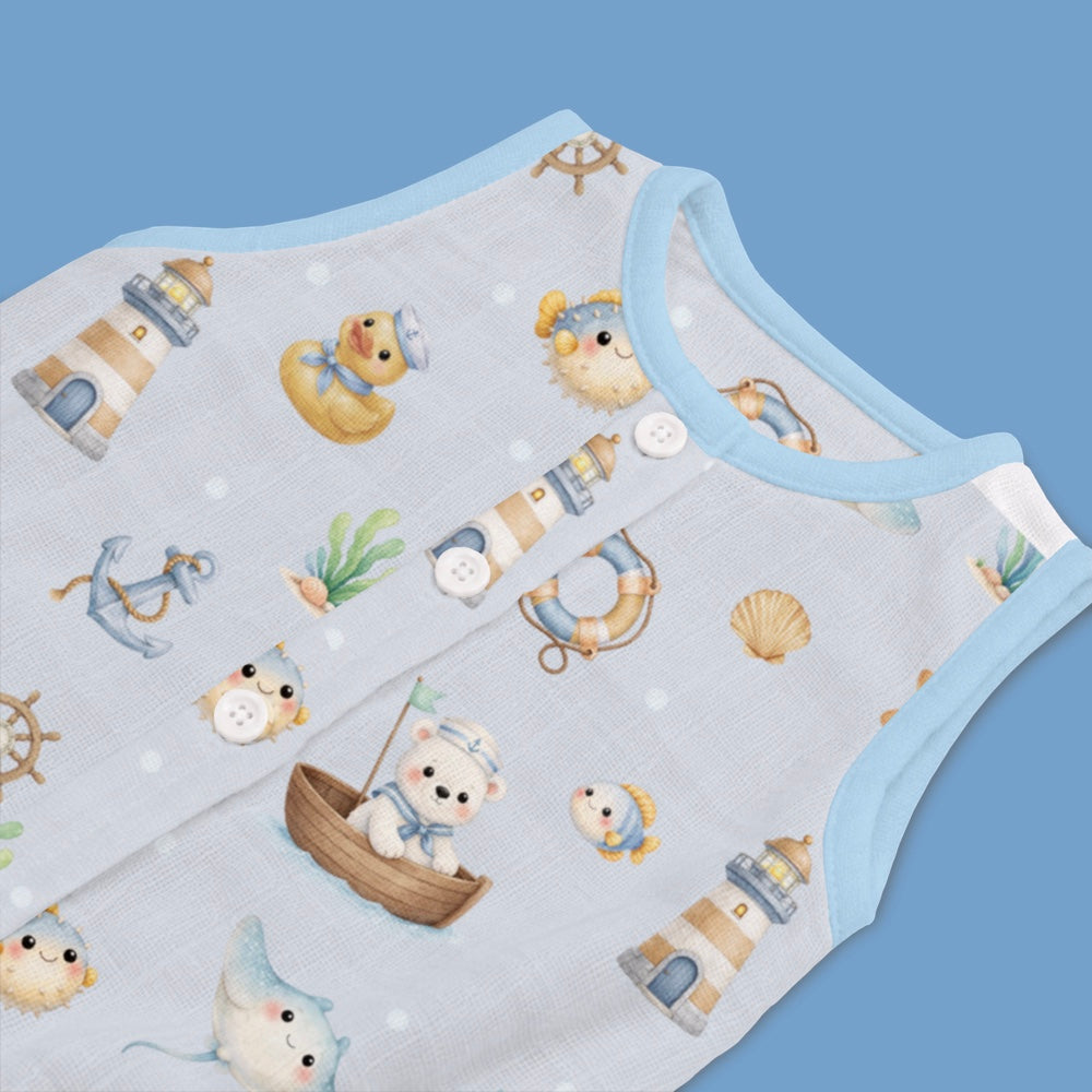 Bamboo Muslin Romper - Ocean Pals