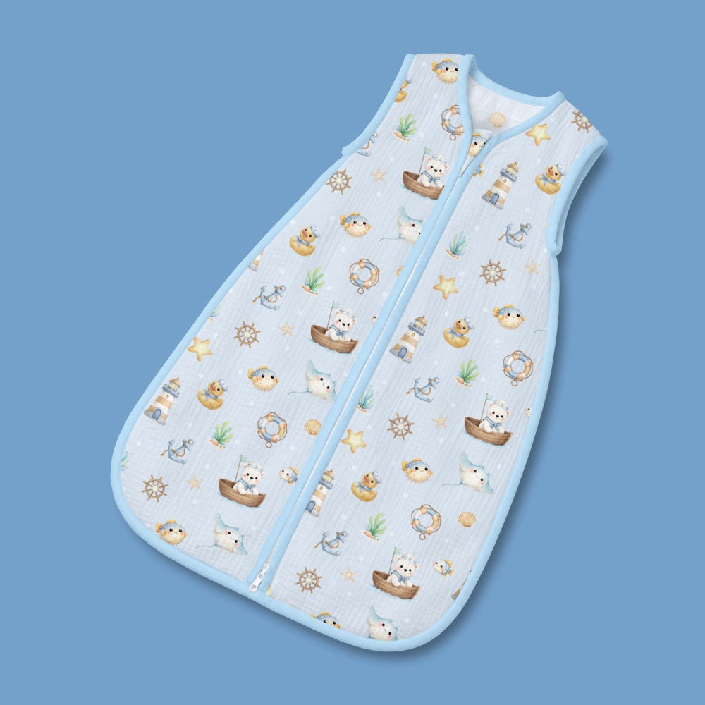 Bamboo Muslin Sleeping Bag - Ocean Pals