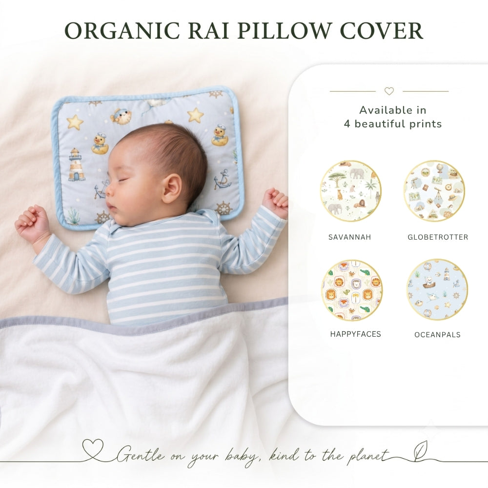 Set of 2 Organic Rai Pillow Cover - Ocean Pals
