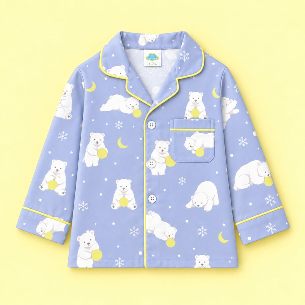 Pure Cotton Night Suit - Polar Bear