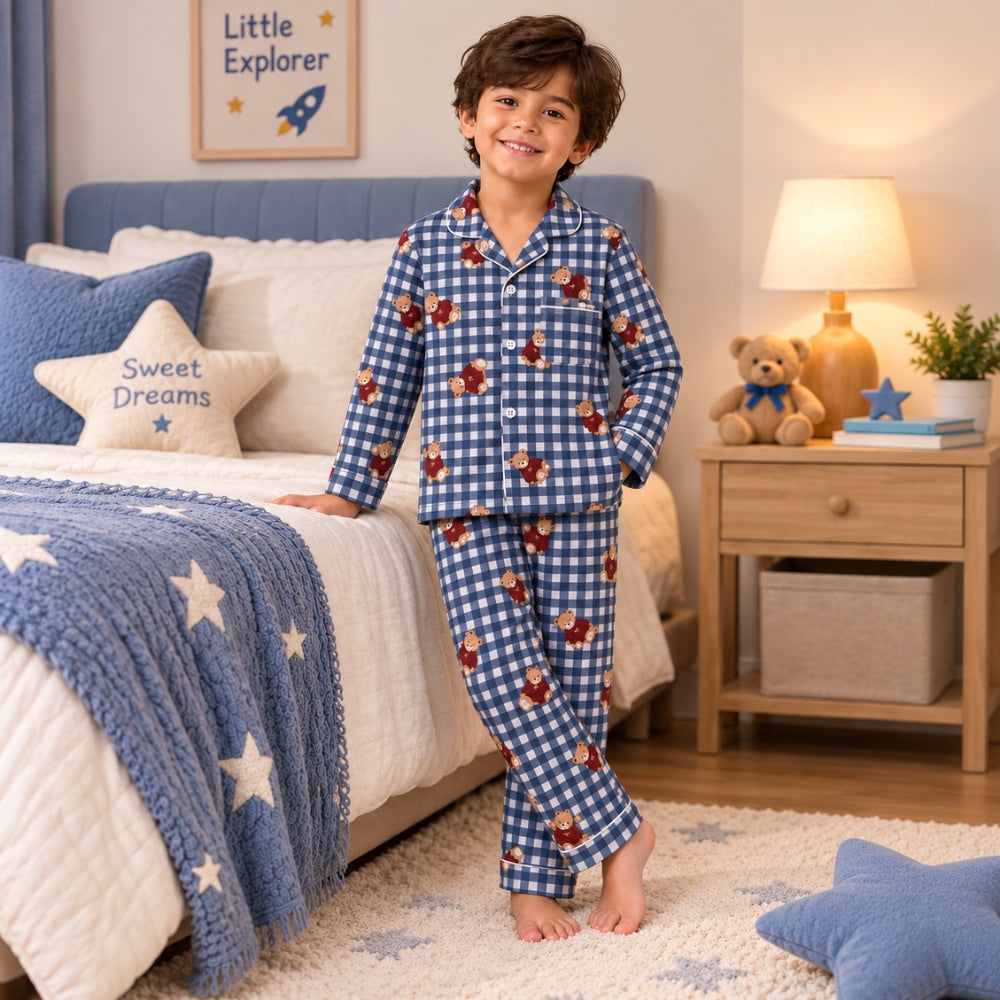 Pure Cotton Night Suit - Polo Club