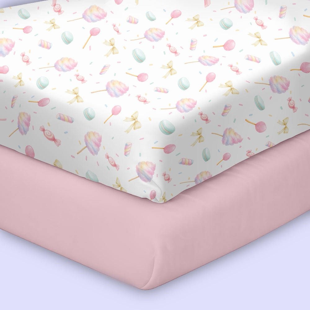 Pack of 2 Organic Fitted Sheet - Sugar Rush