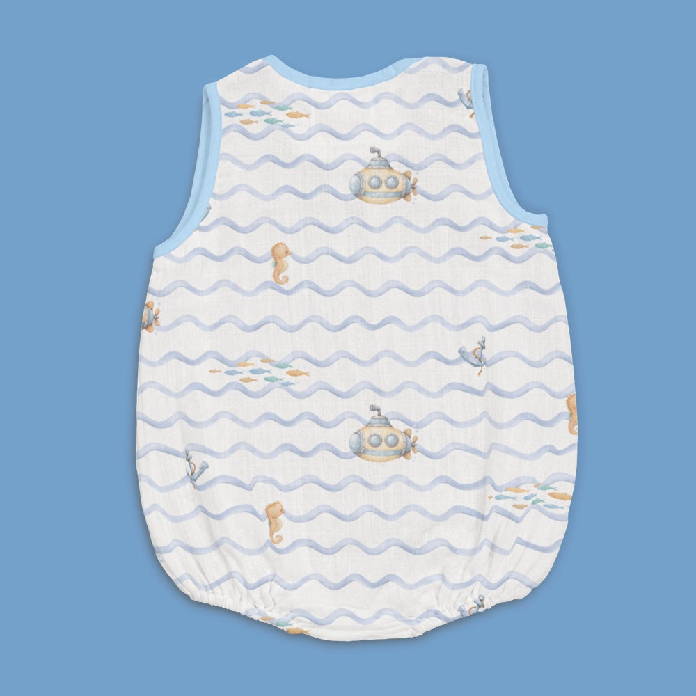 Bamboo Muslin Romper - Submarine