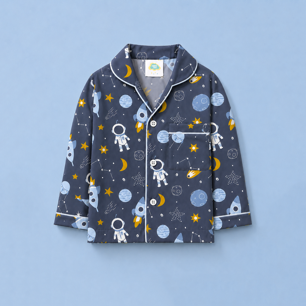 Pure Cotton Night Suit - Space