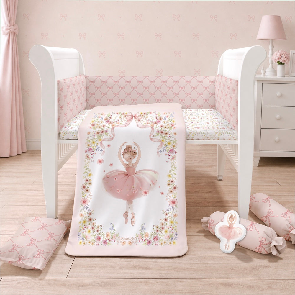 7 Pc Organic Cot Bedding Set - Serafina