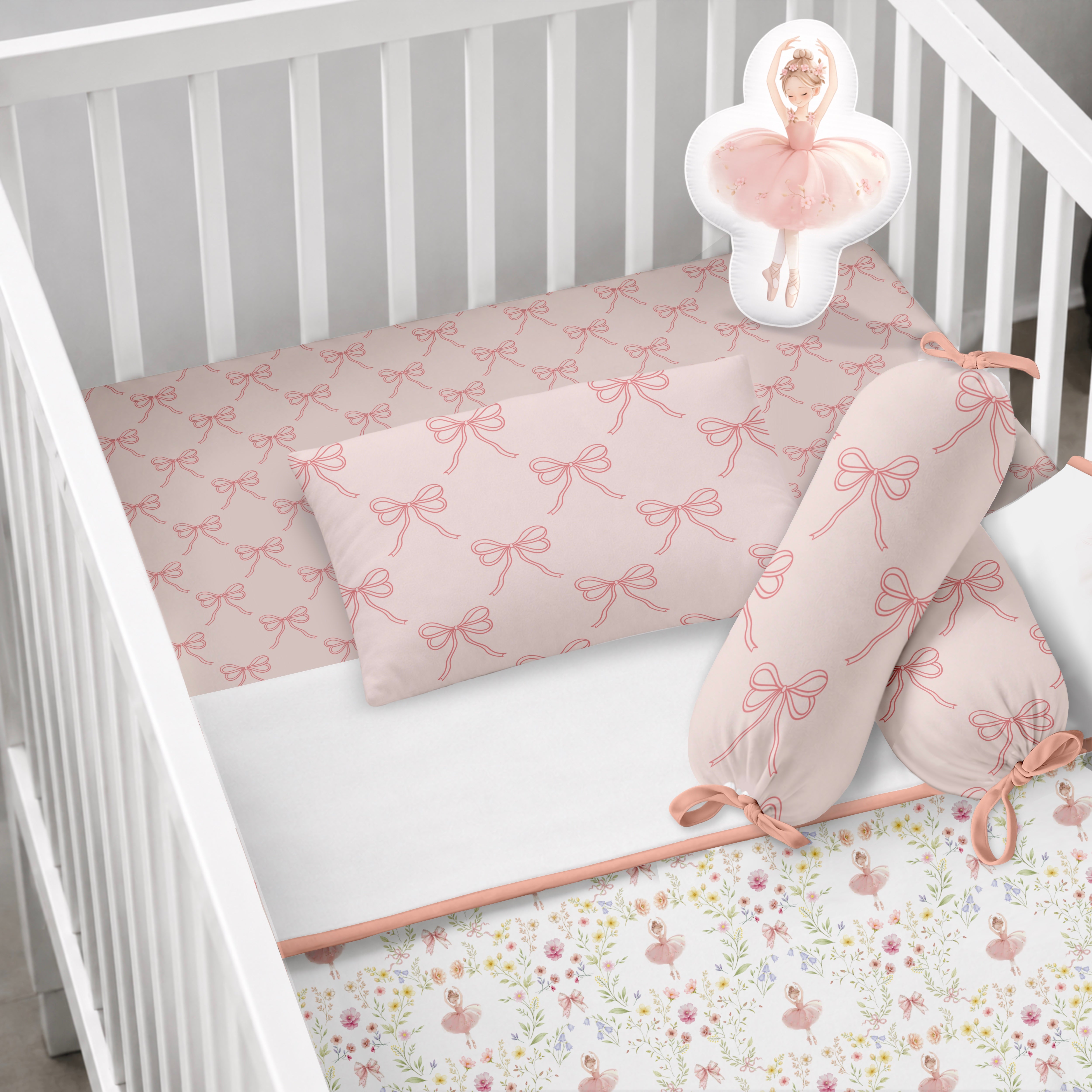 6 Pc Organic Cot Bedding Set - Serafina