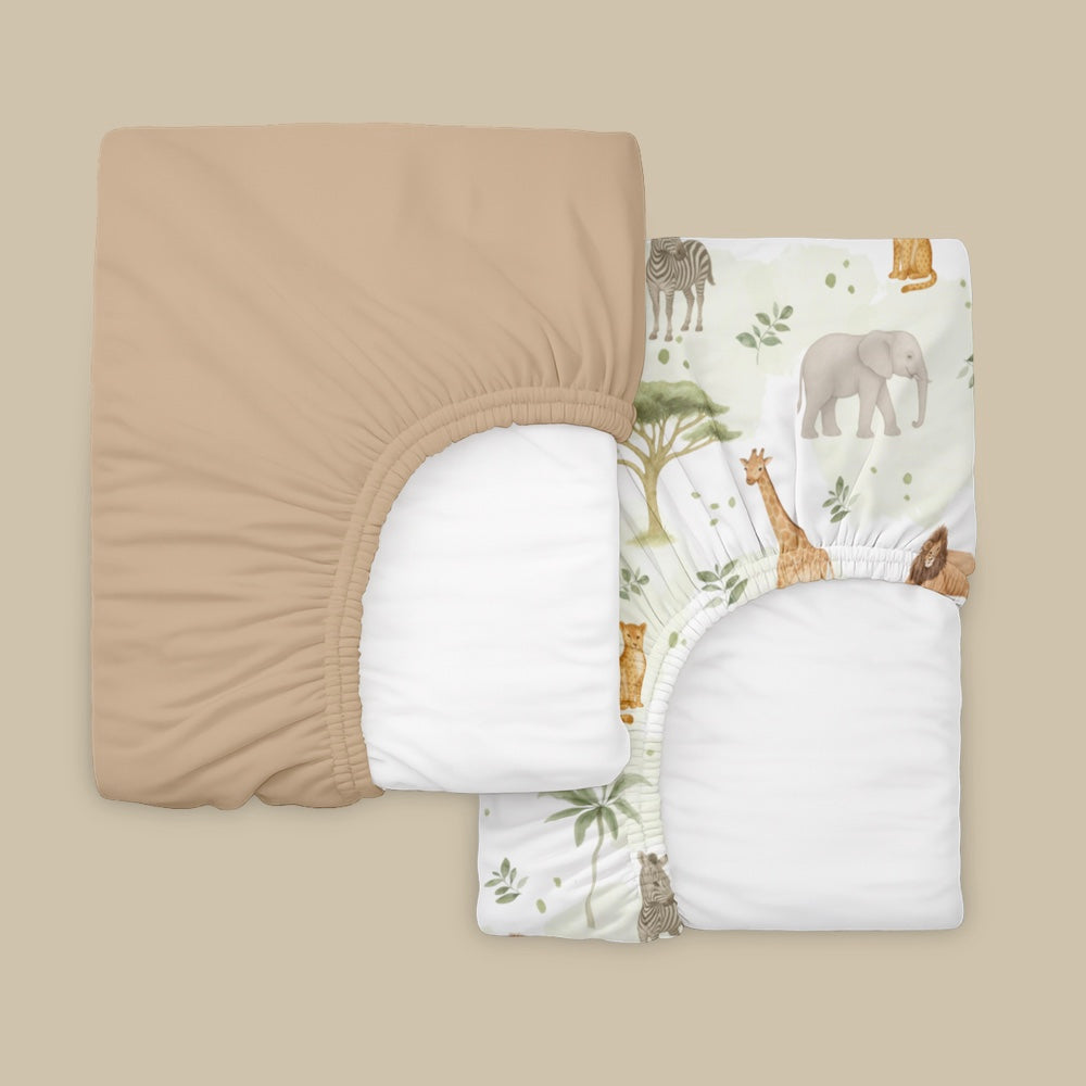 Pack of 2 Organic Fitted Sheet - Savannah