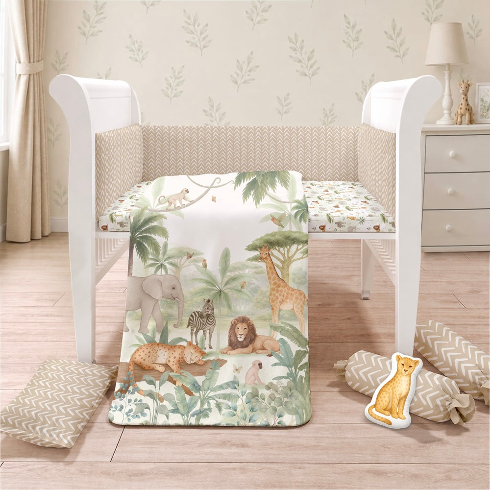 7 Pc Organic Cot Bedding Set - Savannah
