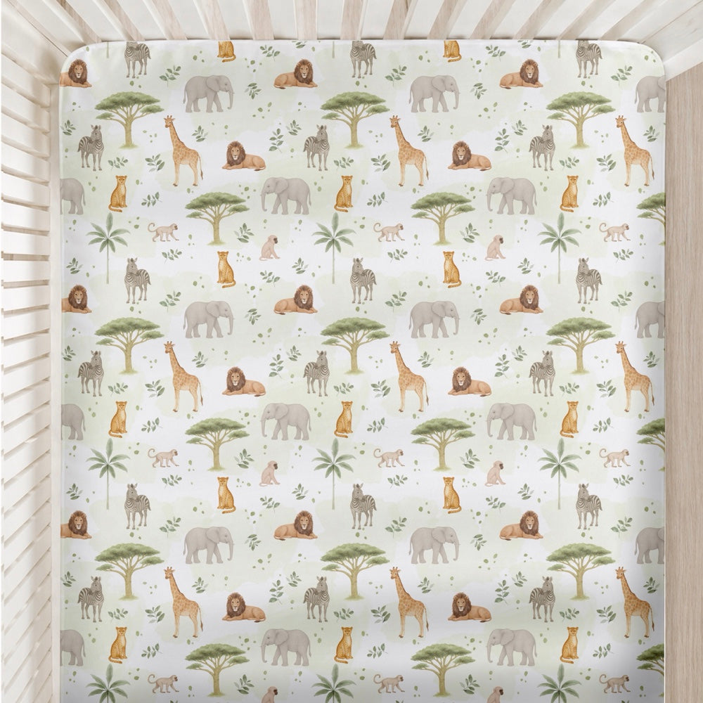 7 Pc Organic Cot Bedding Set - Savannah