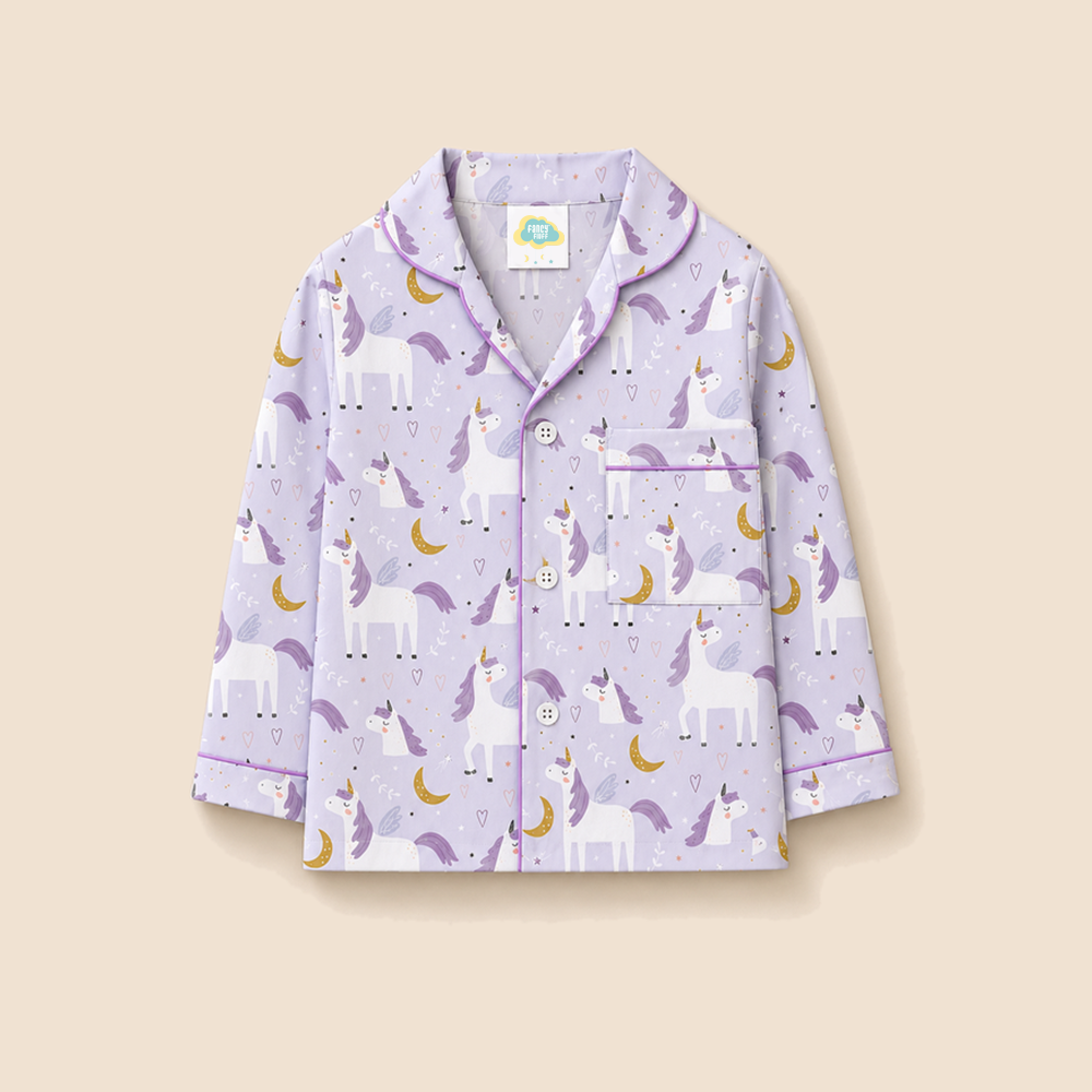 Pure Cotton Night Suit - Unicorn
