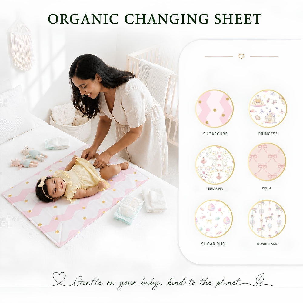 Set of 2 Organic Changing Sheet - Wonderland