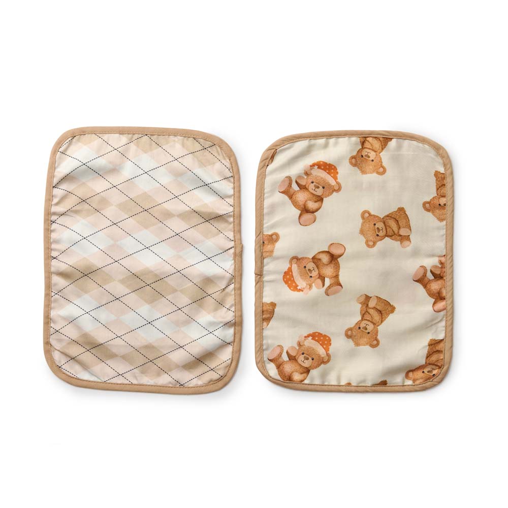 Set of 2 Organic Rai Pillow Cover - Cuddle Bear