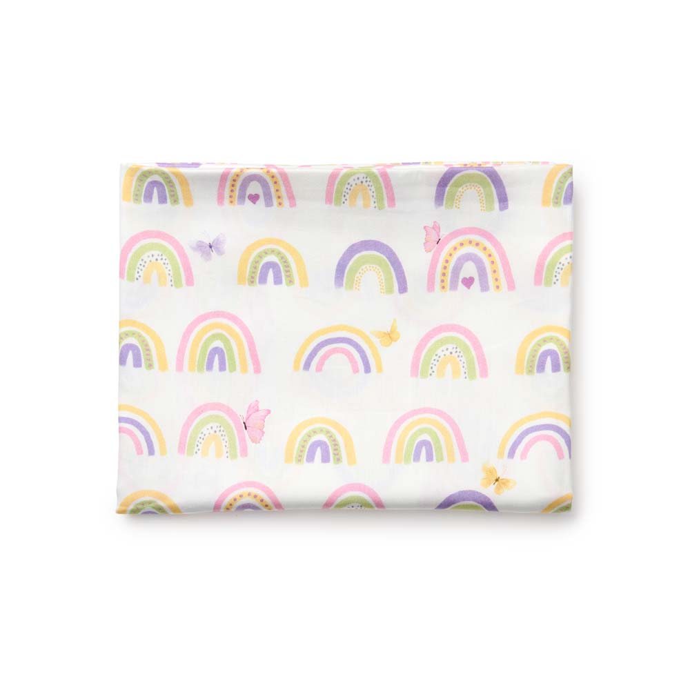 Organic Cot Bedsheet - Rainbow Dreams