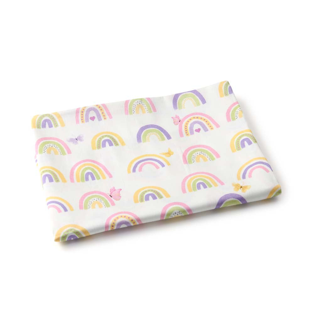 Organic Cot Bedsheet - Rainbow Dreams