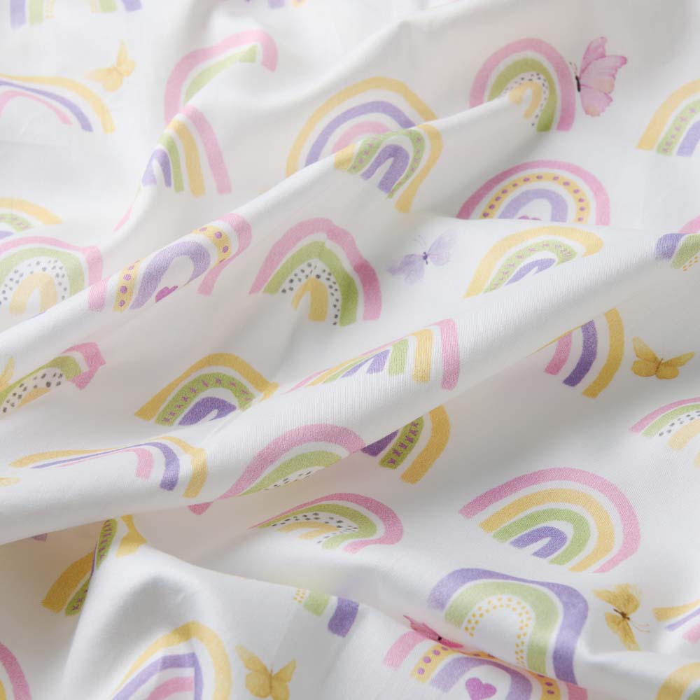 Organic Cot Bedsheet - Rainbow Dreams