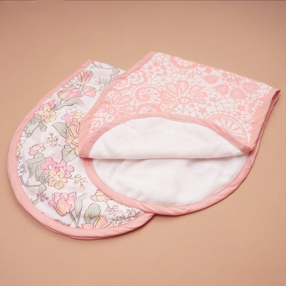 Pack of 2 Bamboo Muslin Burp Cloths - Bloom