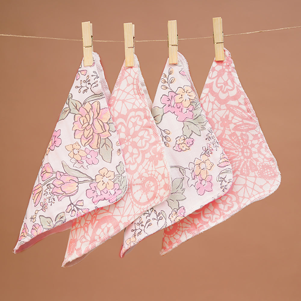 Pack of 4 Bamboo Muslin Napkins - Bloom