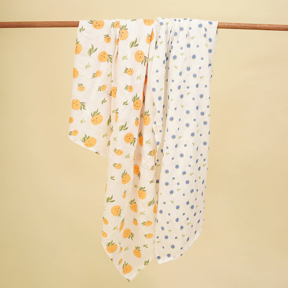 Pack of 2 Bamboo Muslin Swaddles - Jolly