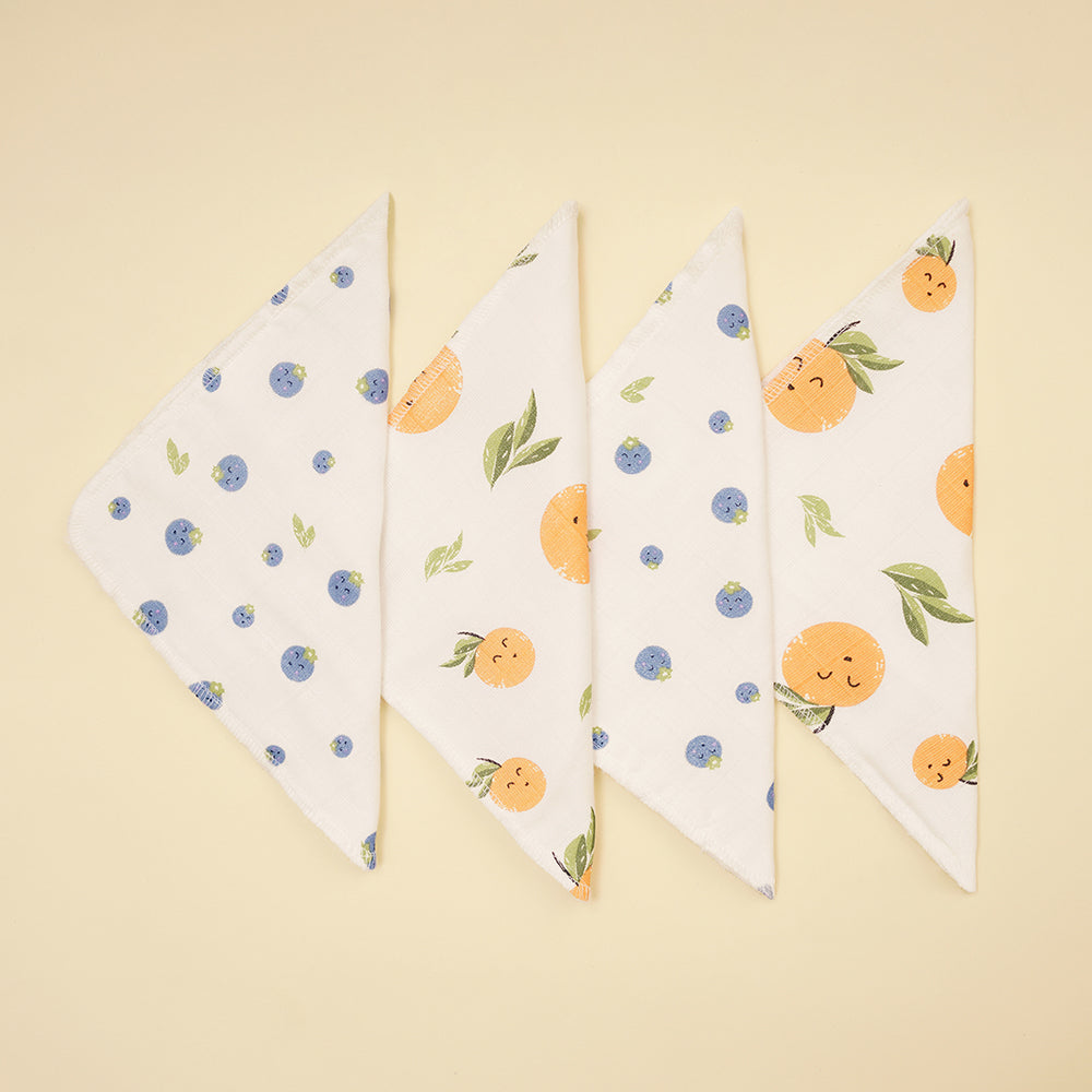 Pack of 4 Bamboo Muslin Napkins - Jolly