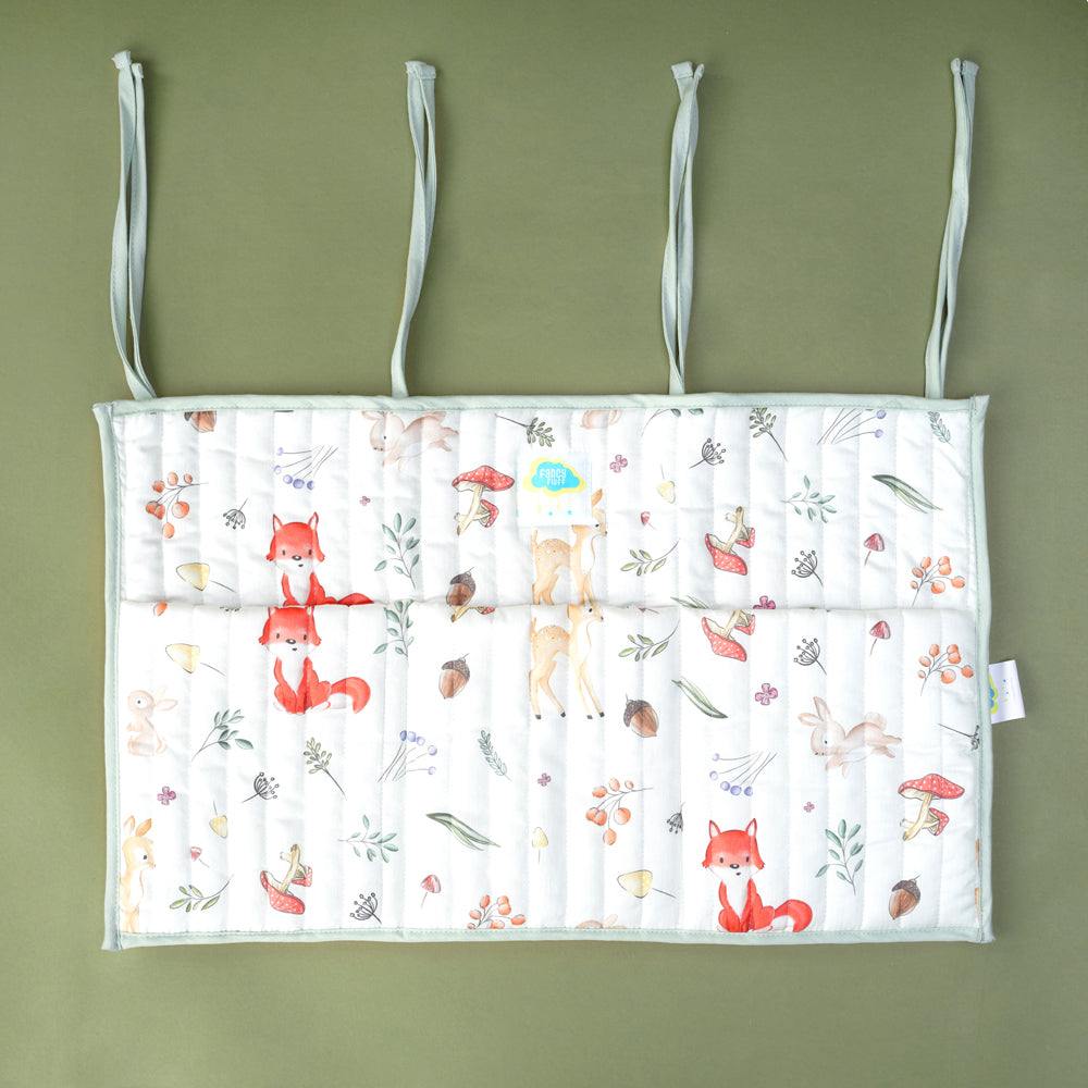 Organic Cotton Crib Organiser - Woodland