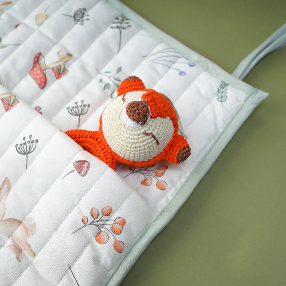 Organic Cotton Crib Organiser - Woodland