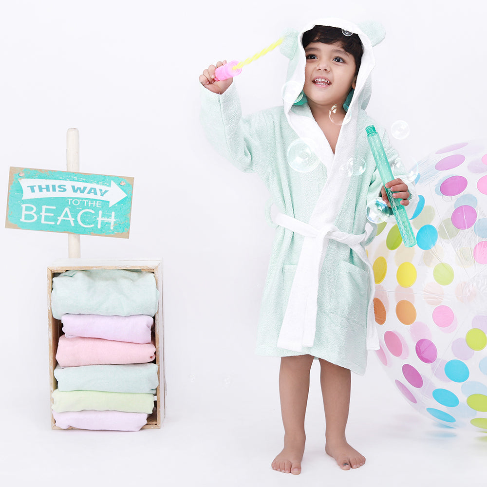 Bamboo Cotton Hooded Bathrobe - Bear