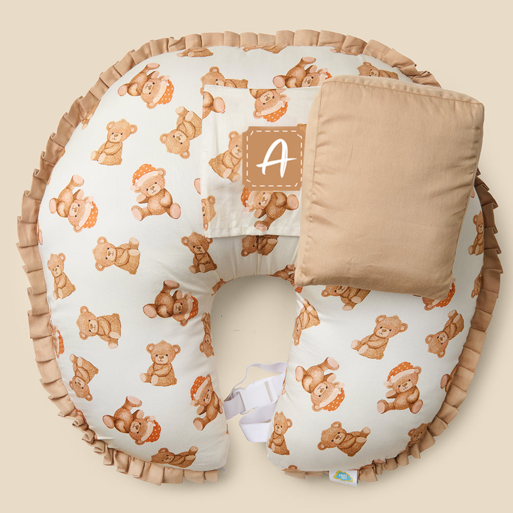 Organic Feeding Pillow + Support Pillow - Cuddle Bear