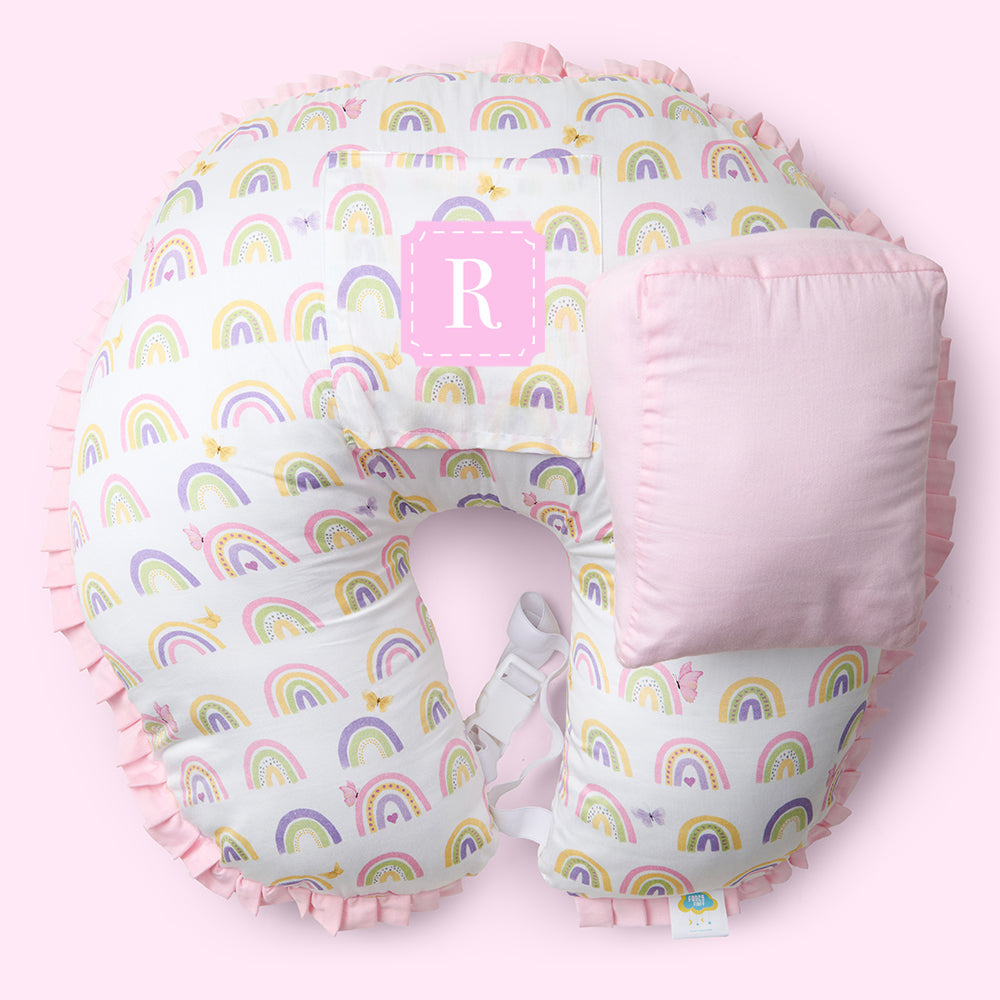 Organic Feeding Pillow + Support Pillow - Rainbow Dreams