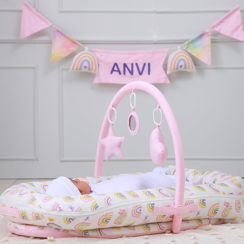 Organic Baby Cocoon Play Gym - Rainbow Dream