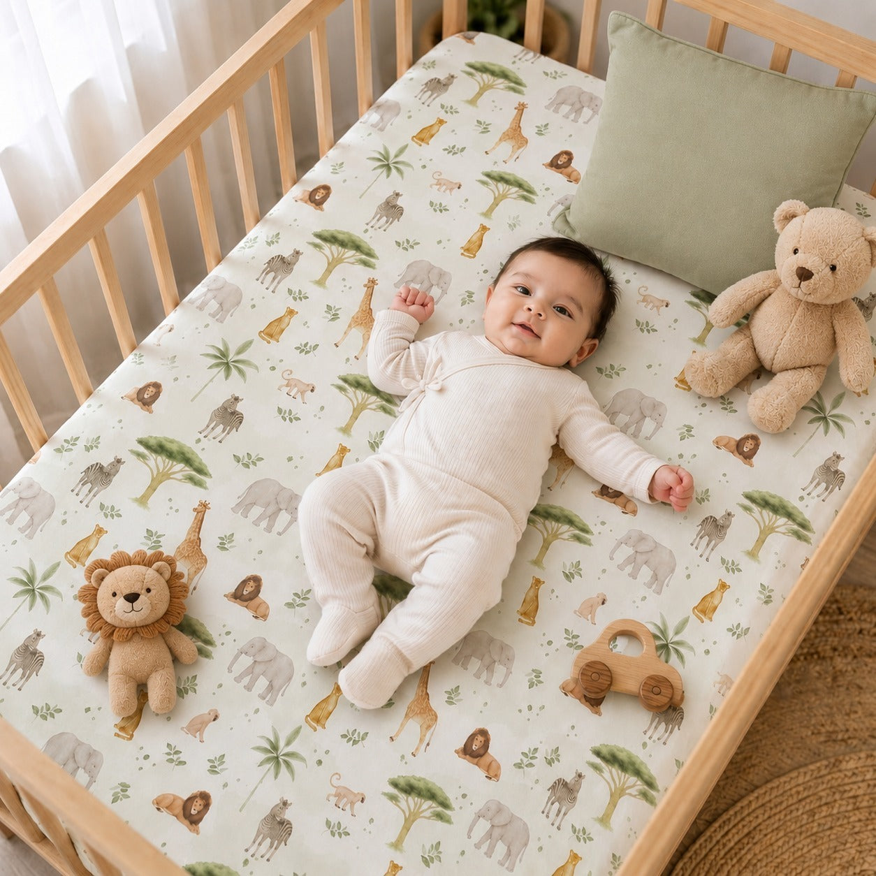 Organic Cot Bedsheet- Savannah