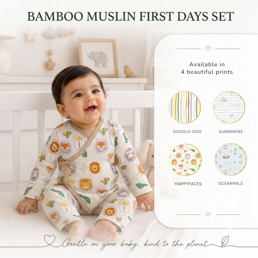 Bamboo Muslin First Days Set - Doodle Doo