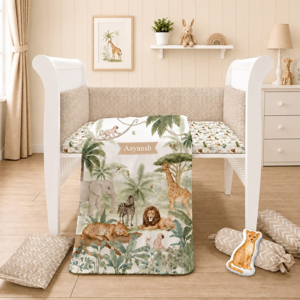 7 Pc Organic Cot Bedding Set - Savannah
