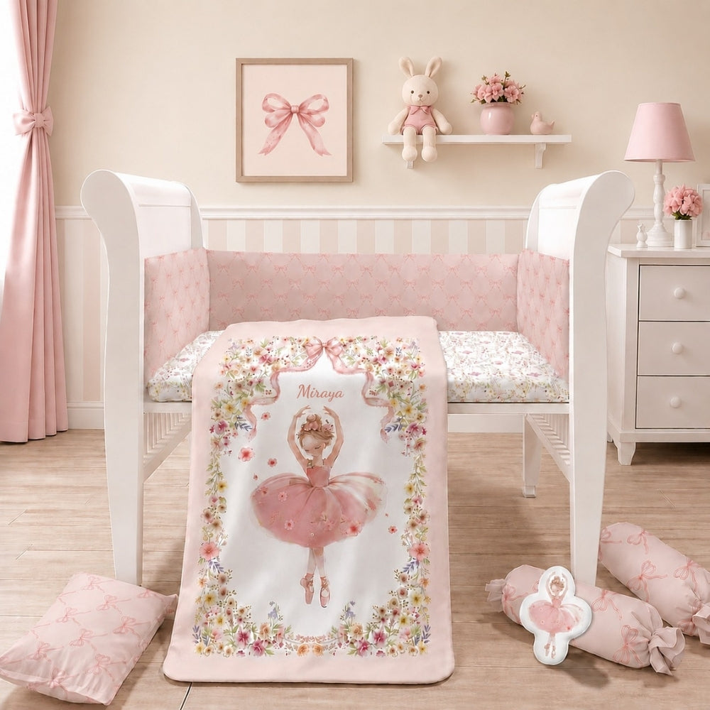 7 Pc Organic Cot Bedding Set - Serafina