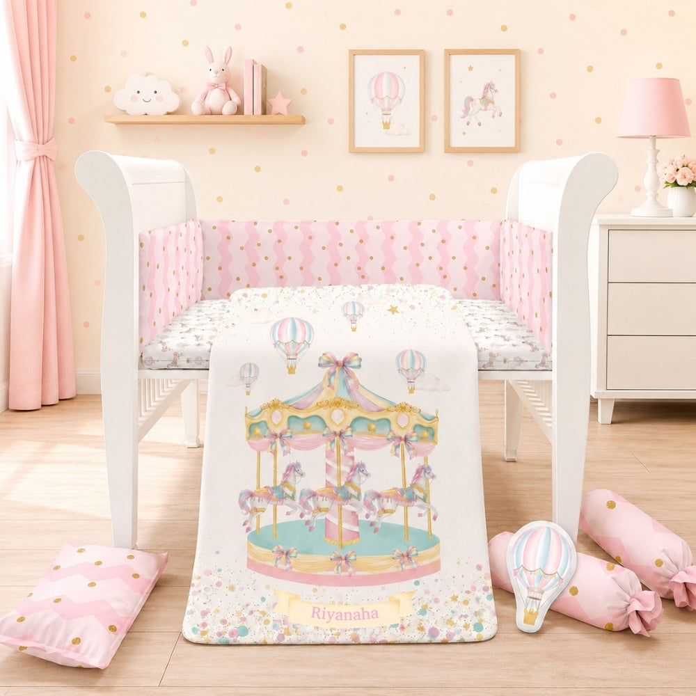 7 Pc Organic Cot Bedding Set -Wonderland