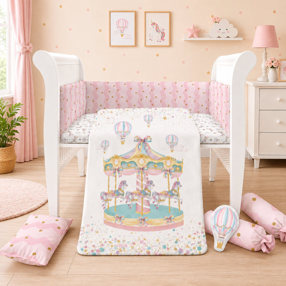 7 Pc Organic Cot Bedding Set -Wonderland