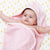 Baby Bamboo Cotton Hooded Towel - Strawberry Swirl