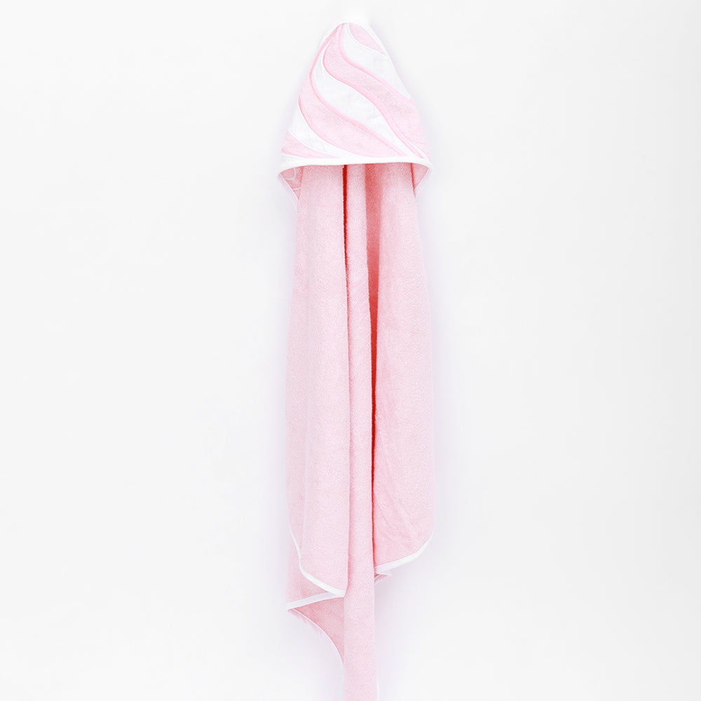 Baby Bamboo Cotton Hooded Towel - Strawberry Swirl