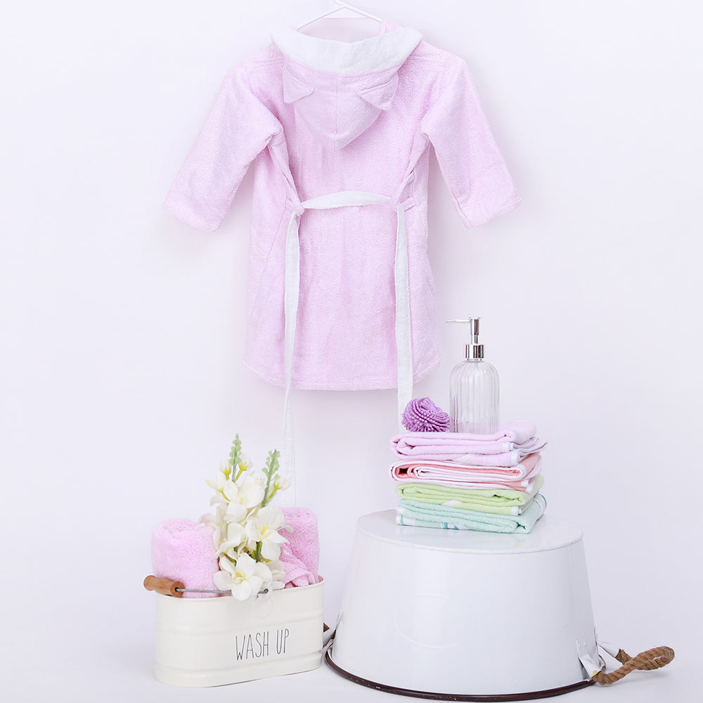 Bamboo Cotton Hooded Bathrobe - Kitty