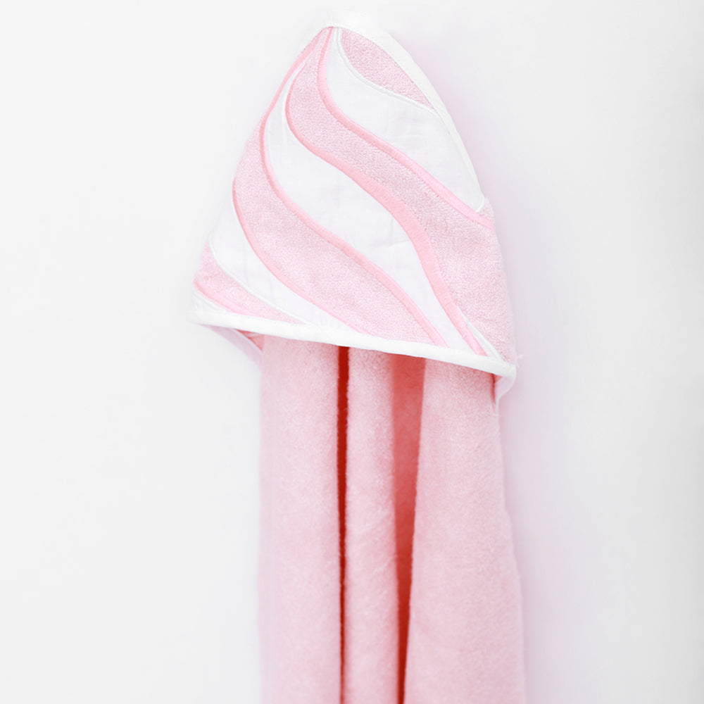 Baby Bamboo Cotton Hooded Towel - Strawberry Swirl